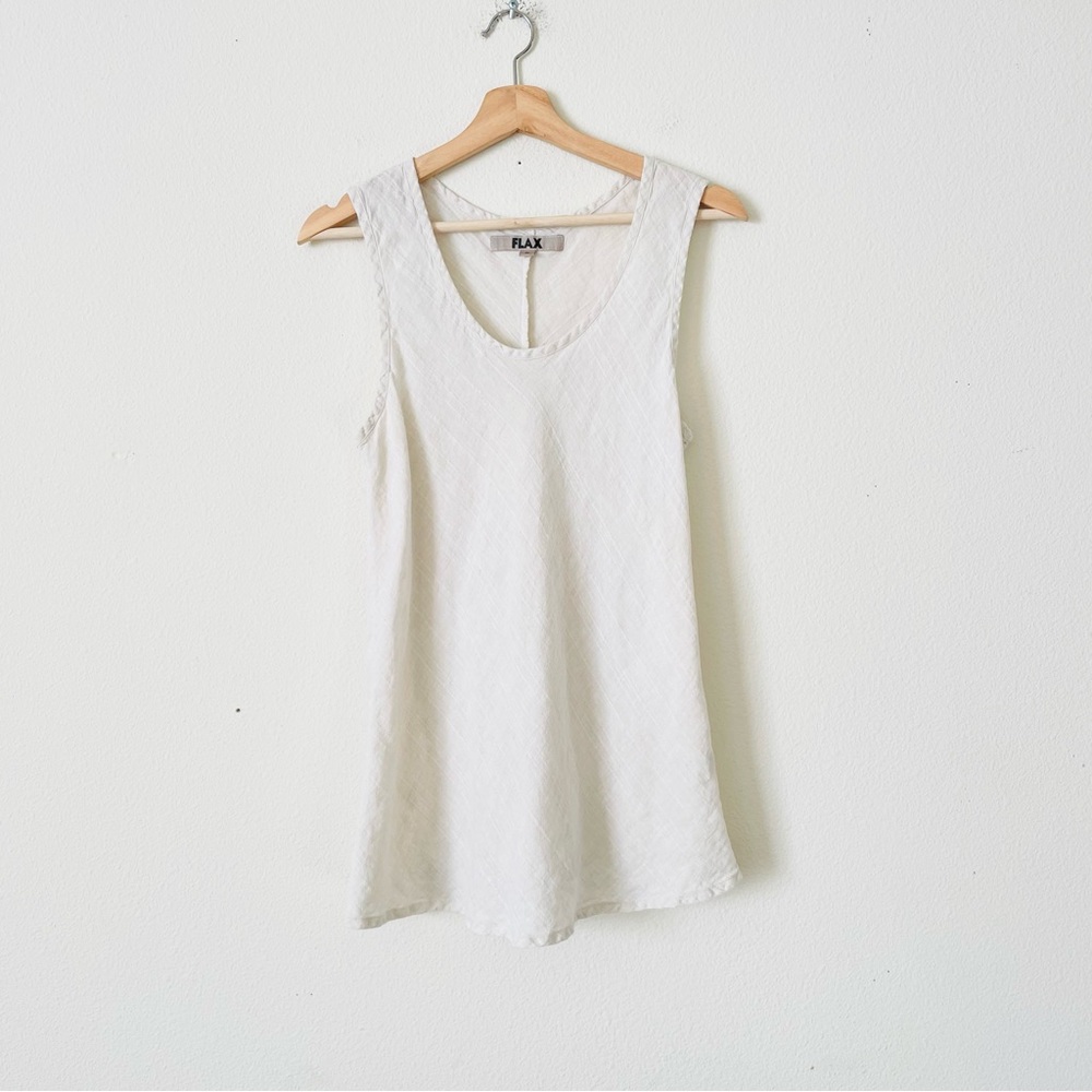 FLAX SMALL 100% linen white/cream tank top